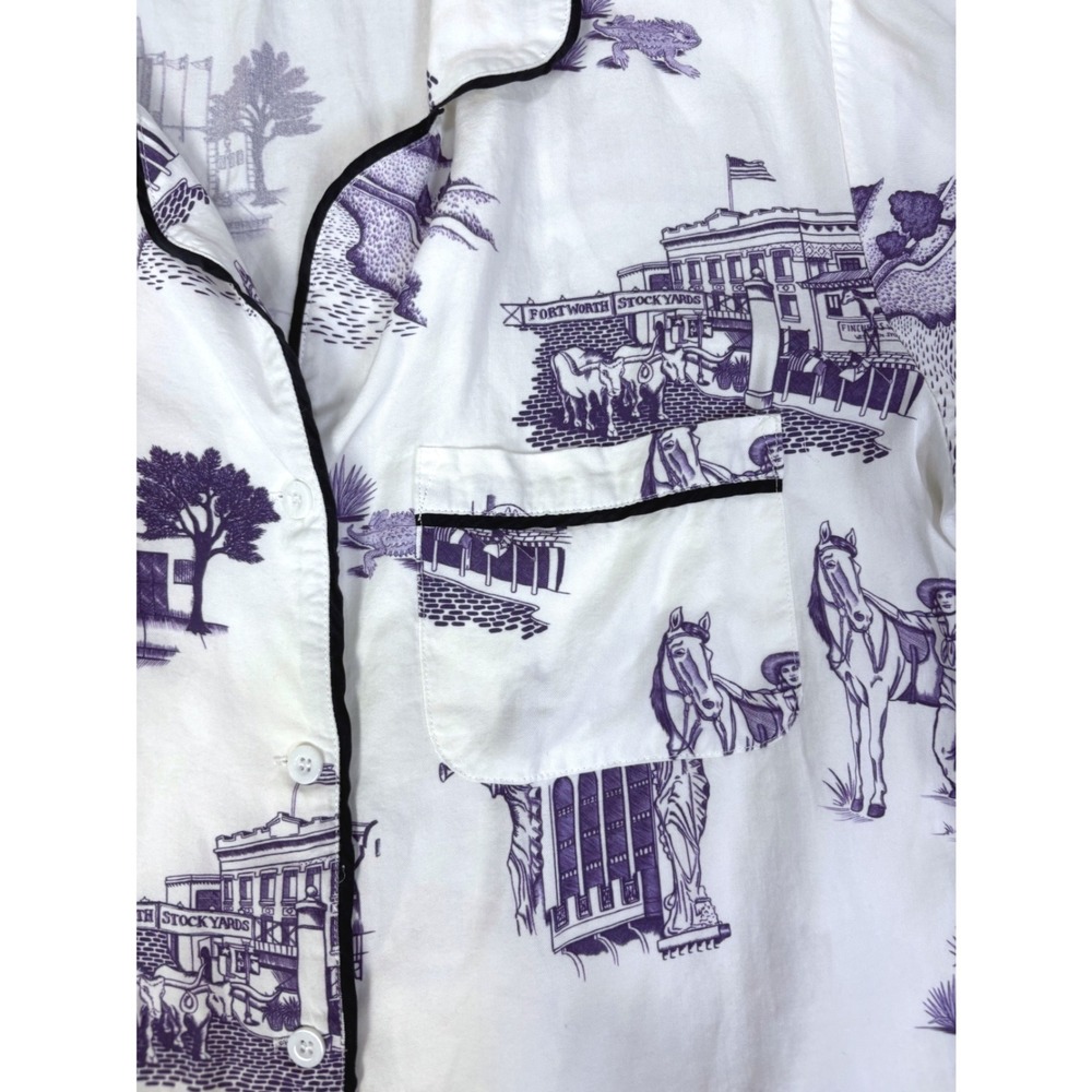 NEW Katie Kimes Fort Worth Toile Pajama Set Women Size Medium Country Texas - Picture 4 of 8